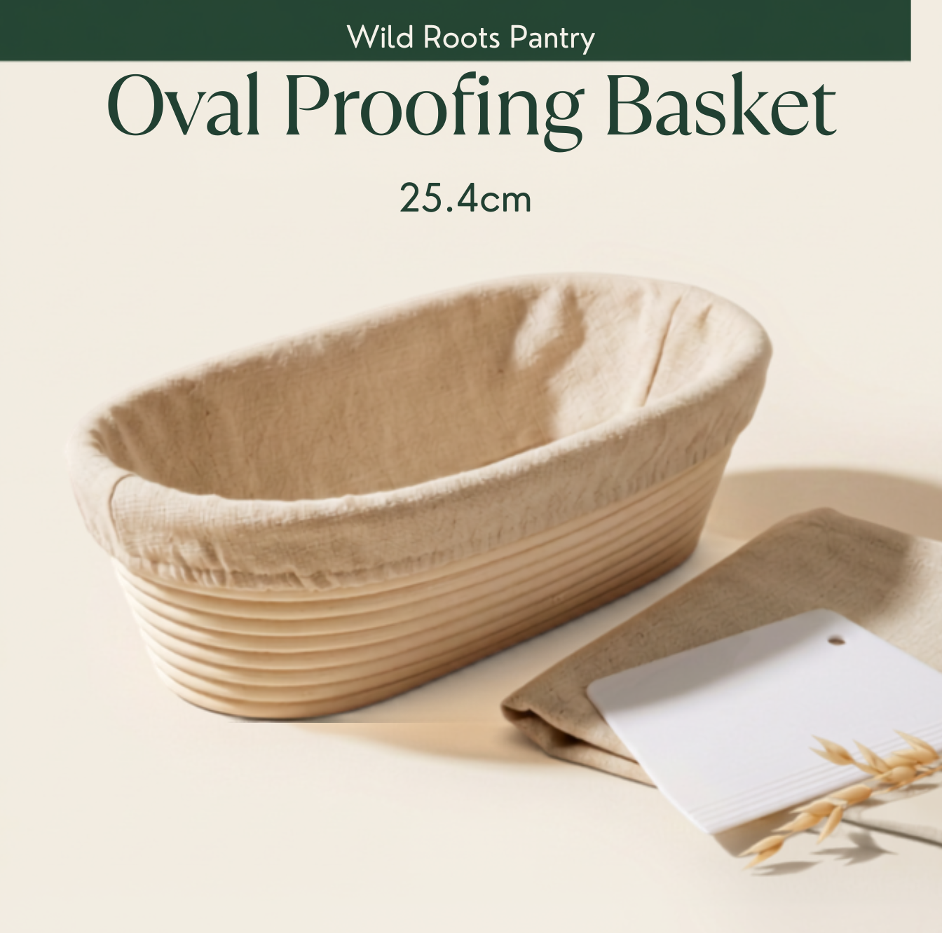 Oval Proofing Basket – 25.4cm Banneton with Liner